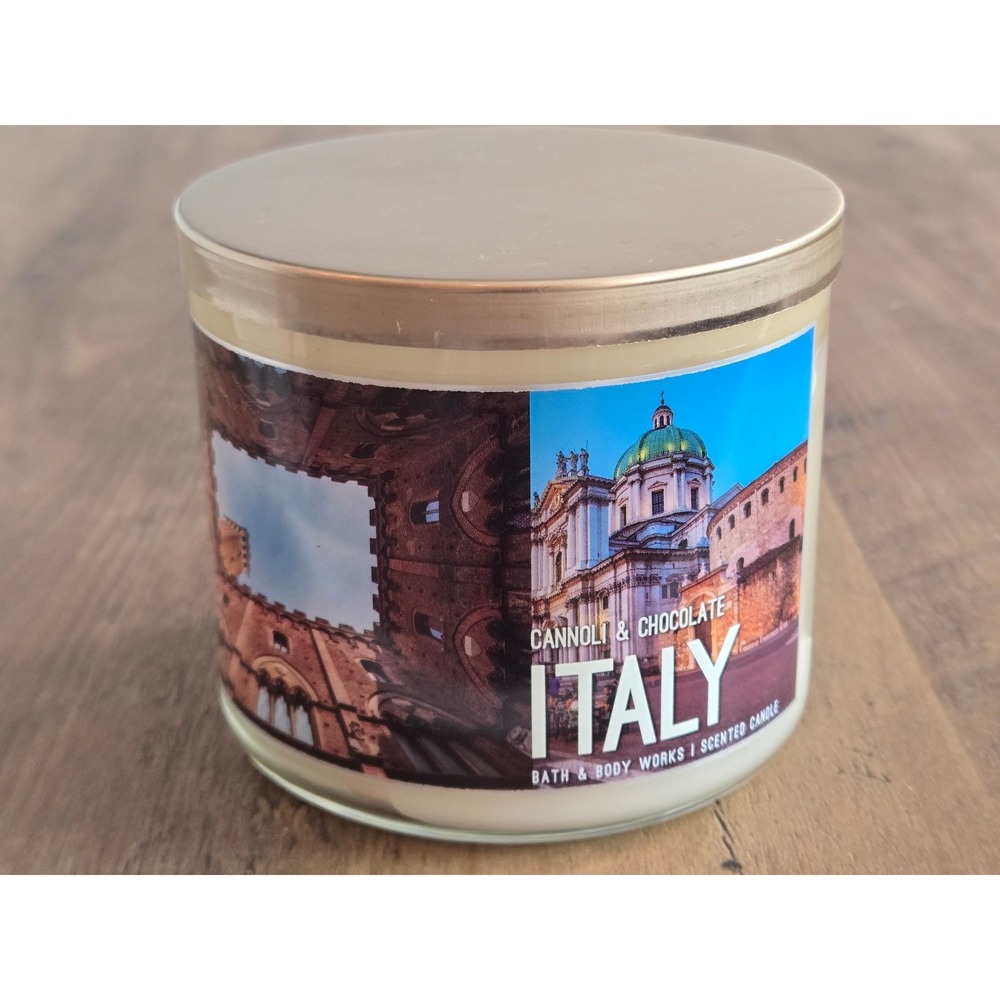 Bath & Body Works Italy Cannoli Chocolate 3 Wick Scented Candle 14.5oz 8163M8A1